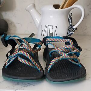 chaco Kids Multicolor Strap Sandals - Teal Accents